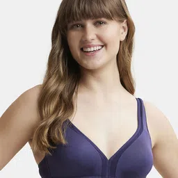 Jockey Wirefree Non Padded Soft Touch Full Coverage Stylised Mesh Panel Tshirt Bra-1820-4