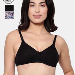 Inner Sense Pack of 3 Floral Organic Cotton T-shirt Bra-image-16