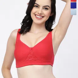 College Girl Pack Of 3 Full Coverage Non Padded T-shirt Bra With All Day Comfort-image-89