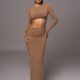 Bee Boe Round Neck Crop Top & Skirt-picture-37