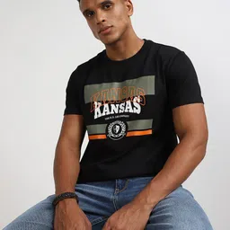 Lee Men Typography Printed Slim Fit Cotton T-shirt-image-77