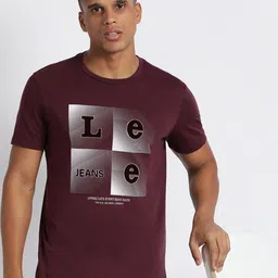 Lee Typography Printed Slim Fit Cotton T-Shirt-image-59