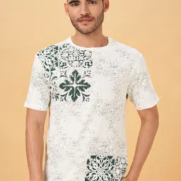 7 Alt by Pantaloons Ethnic Motif Printed Relaxed Fit Cotton T-shirt-picture-1