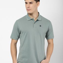 R&B Men Sea Green Polo Collar Cotton T-shirt-picture-23