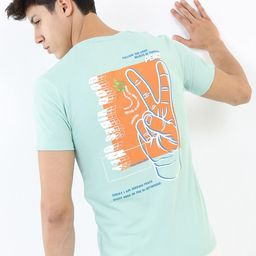 KETCH Men Blue Printed Round Neck Slim Fit T-shirt-image-56
