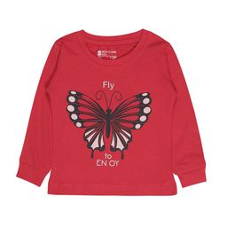 Bodycare Kids Girls Red Printed Cotton T-shirt-image-30