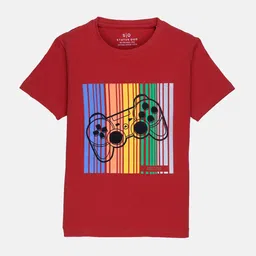 Status Quo Boys Red Graphic Printed Cotton T-shirt-image-73