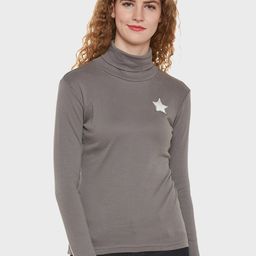 Hypernation Women Turtle Neck Pure Cotton T-shirt-picture-29