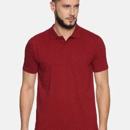 Kryptic Men Maroon & Black Polo Collar Cotton T-shirt-image-29