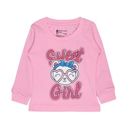 Bodycare Kids Girls Pink Typography Printed Cotton T-shirt-54