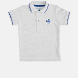 Pantaloons Baby Boys Grey Melange Polo Collar Pure Cotton T-shirt-picture-30