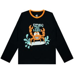 Silver Fang Boys Black Printed Cotton T-shirt-image-90