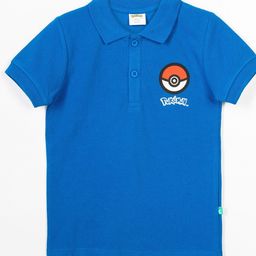 JusCubs Boys Blue Pokemon Printed Polo Collar Cotton T-shirt-picture-17