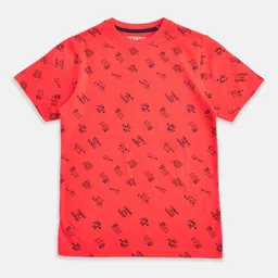 Pantaloons Junior Boys Red Printed Cotton T-shirt-picture-16