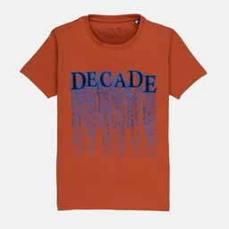 Status Quo Boys Rust Typography Printed Cotton T-shirt-image-75