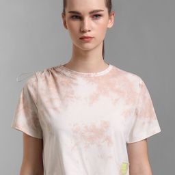 Kazo Women White Tie and Dye Dyed Boxy T-shirt-image-94