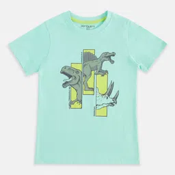 Pantaloons Junior Boys Green Printed Cotton T-shirt-picture-34