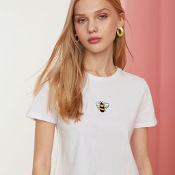 Trendyol Women White Extended Sleeves T-shirt-image-29