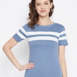 Rodzen Striped Pure Cotton T-shirt-image-53