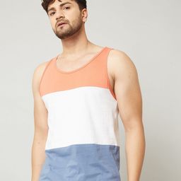Rodzen Men Colourblocked Round Neck Pure Cotton T-shirt-image-53