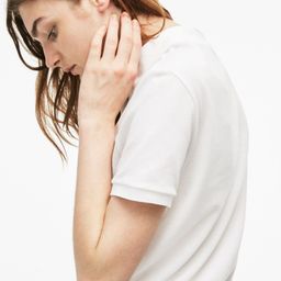 Lacoste Women Polo Collar Pure Cotton T-shirt-image-100