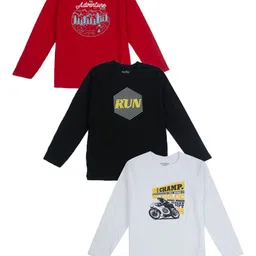 Gini and Jony Boys Pack Of 3  Cotton T-shirt-image-37