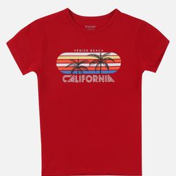 PROTEENS Girls Red Printed Cotton T-shirt-image-48
