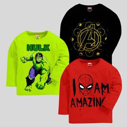KUCHIPOO Boys Pack of 3 Printed Cotton T-shirt-image-72