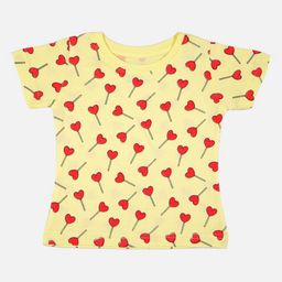 Bodycare Girls Conversational Printed Round Neck Cotton T-shirt-40