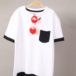 Jumping Joey Boys White & Black Pure Cotton T-shirt-image-61