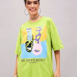 SASSAFRAS Graphic Printed Pure Cotton Oversized T-shirt-image-29