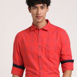 Turtle Tartan Checked Relaxed Slim Fit Casual Pure Cotton Shirt-image-39