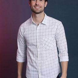 Campus Sutra Men White Classic Checked Casual Shirt-image-78