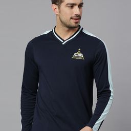 FanCode Gujarat Titans Printed V-Neck Cotton Sports T-shirt-image-30
