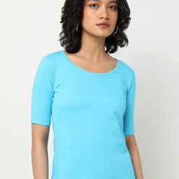 Bewakoof Women Blue Solid T-shirt-image-71
