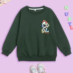 NUSYL Unisex Kids Typography Printed Round Neck Oversized Sweatshirt-picture-24
