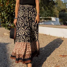StyleCast Printed A Line Maxi Skirts-image-2