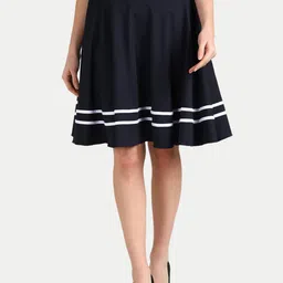 BAESD Striped Midi Flared Skirt-16