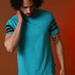 Campus Sutra Round Neck Short Sleeves Cotton T-shirt-image-76