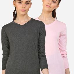 appulse Women Pack Of 2 Slim Fit Cotton T-shirts-picture-47