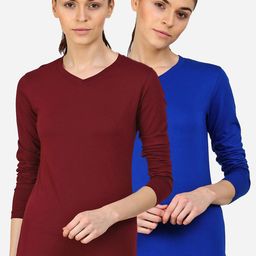 appulse Women Pack Of 2 Slim Fit Cotton T-shirts-picture-48