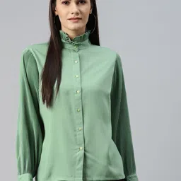 plusS Green Shirt Style Top-picture-26