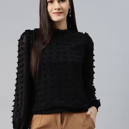 plusS Black Georgette Top-picture-34