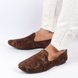 FAUSTO Men Printed Lightweight Comfort Insole Velvet Mojaris-picture-20