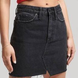 Denim A-Line Mini Skirt-image-94