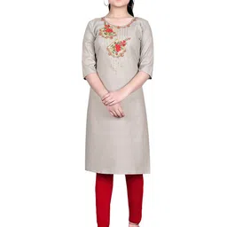 BAESD Girls Floral Yoke Design Thread Work Kurta-21