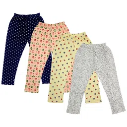 IndiWeaves Girls Pack Of 4 Printed Pure Cotton Capris-picture-28