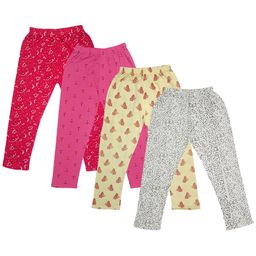 IndiWeaves Girls Pack Of 4 Printed Pure Cotton Capris-picture-43