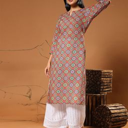 DIVASTRI Ethnic Motifs Printed Straight Kurta-picture-37
