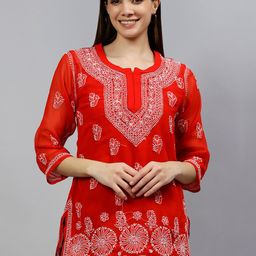 Seva Chikan Lucknowi Chikankari Kurti With Inner-picture-22
